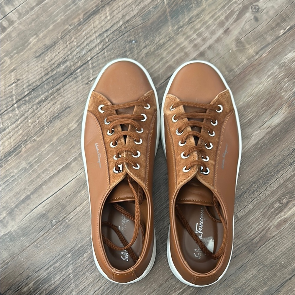 Men's Brown Leather Salvatore Ferragamo Sneakers